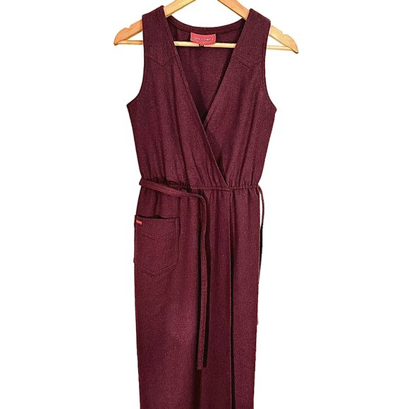 Vintage Sasson Paris Wool Blend Western Belted Wrap Dress Size 4/5 - Picture 2 of 13